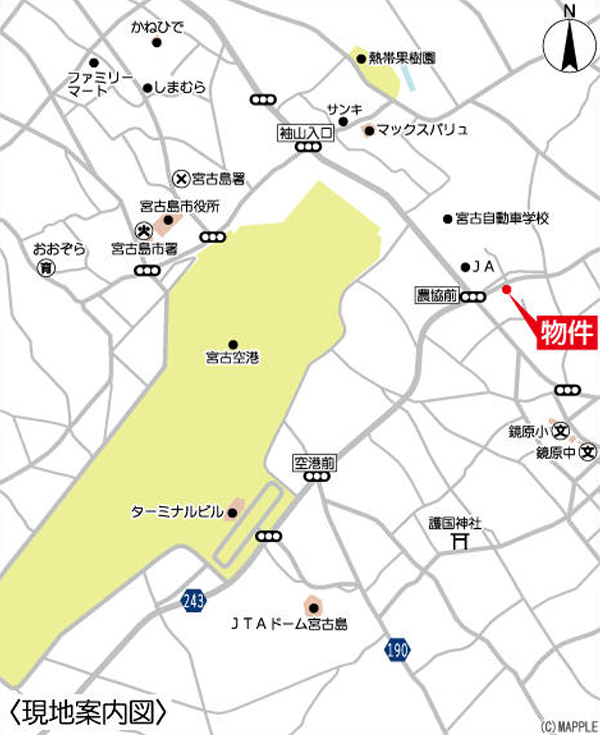 BiBi Hotel　宮古空港前店　現地案内図