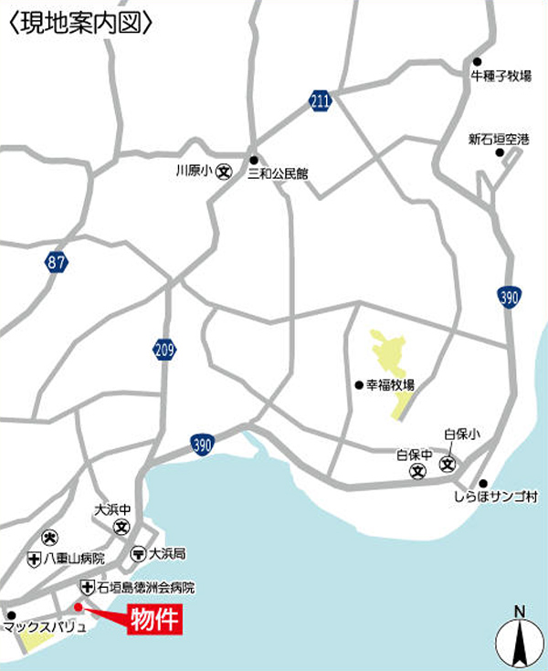 HOTEL Mr.KINJO Beach side Kafu-shi　現地案内図